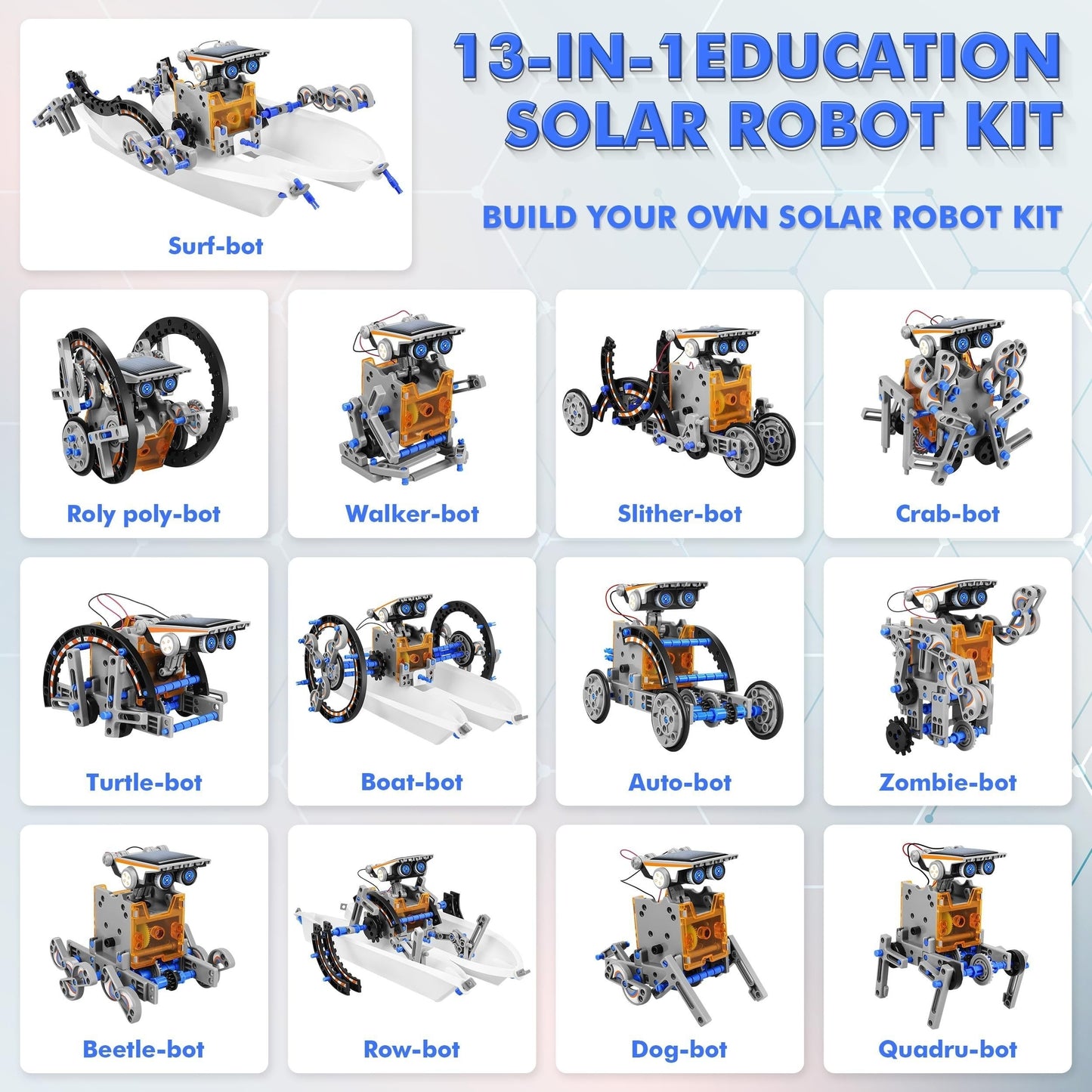 STEM 13 In 1 Solar-Powered Robot Kit