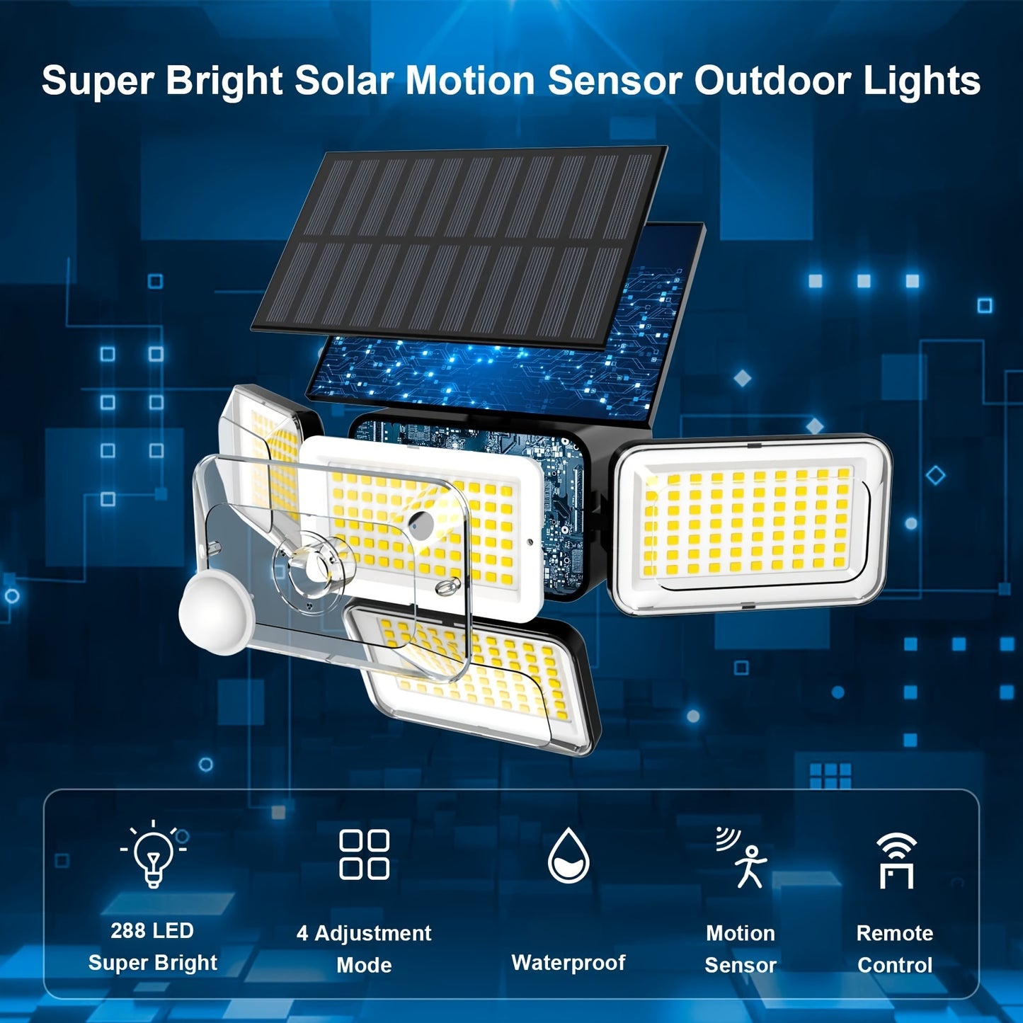 Solar Motion Sensor Outdoor Floodlight (Assorted Options)