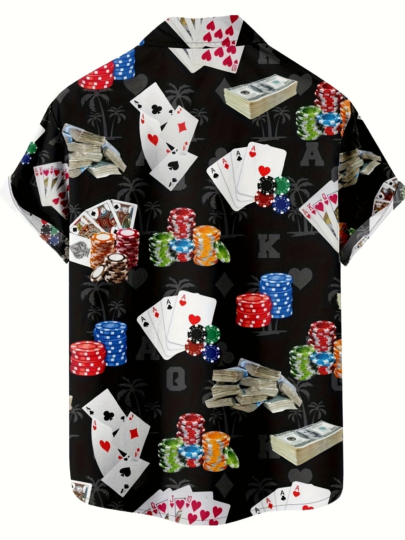 Hawaiian Poker Chip Short Sleeve Button Style (Assorted Sizes)