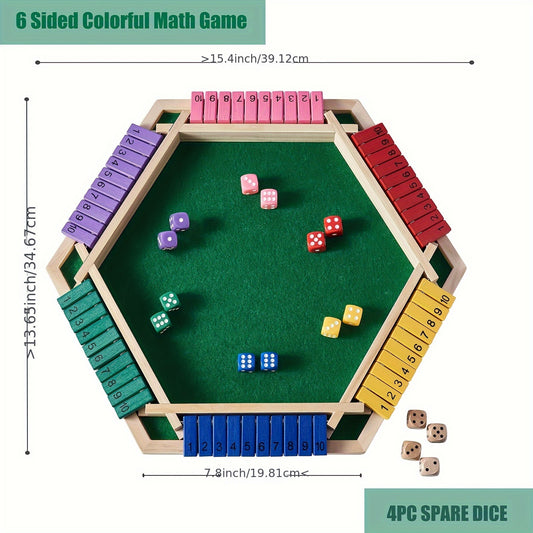 Six Player Wooden Shut the Box Game (Assorted Options)