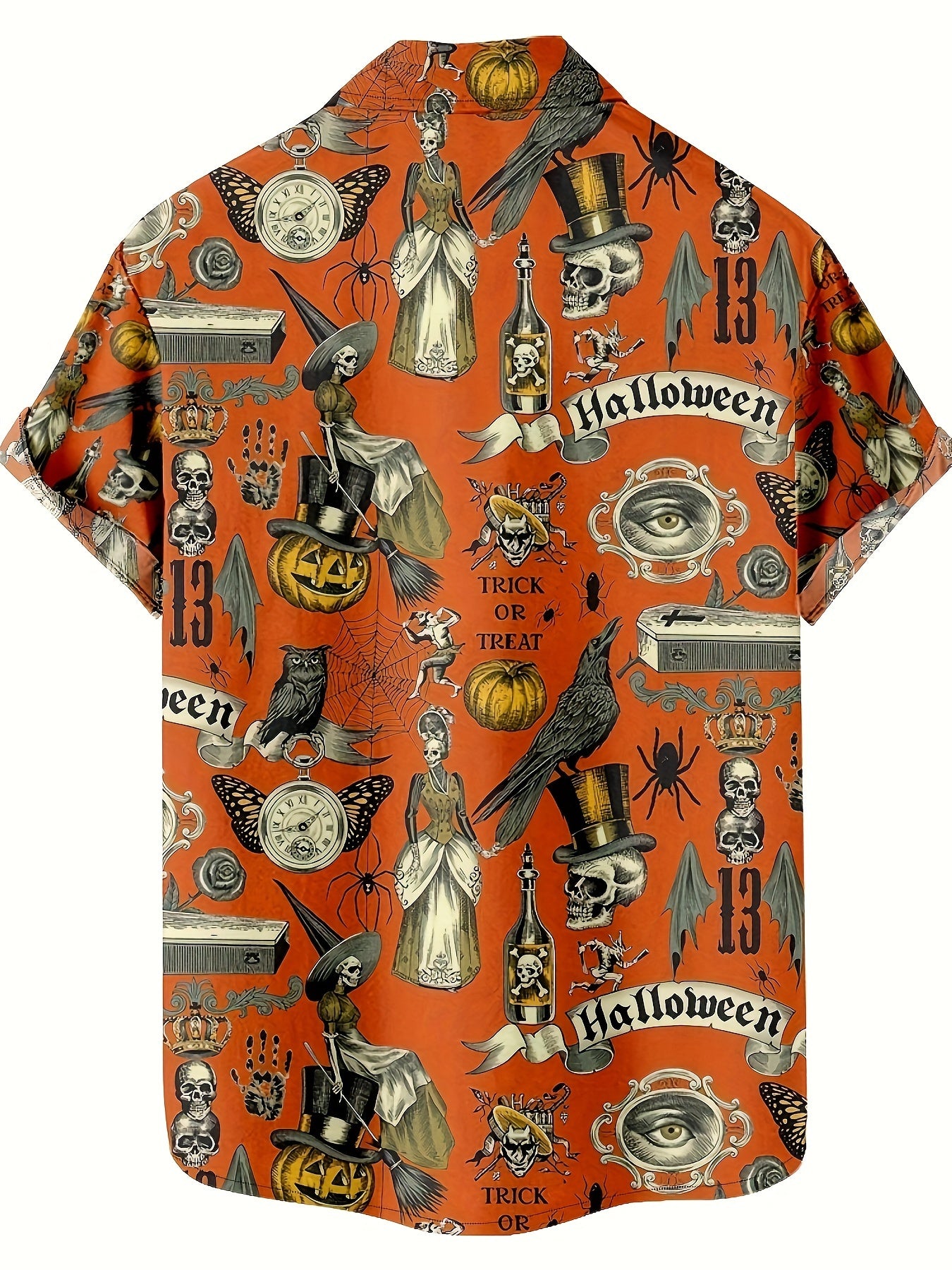 Halloween Pattern Lapel Shirt Button (Assorted Sizes)