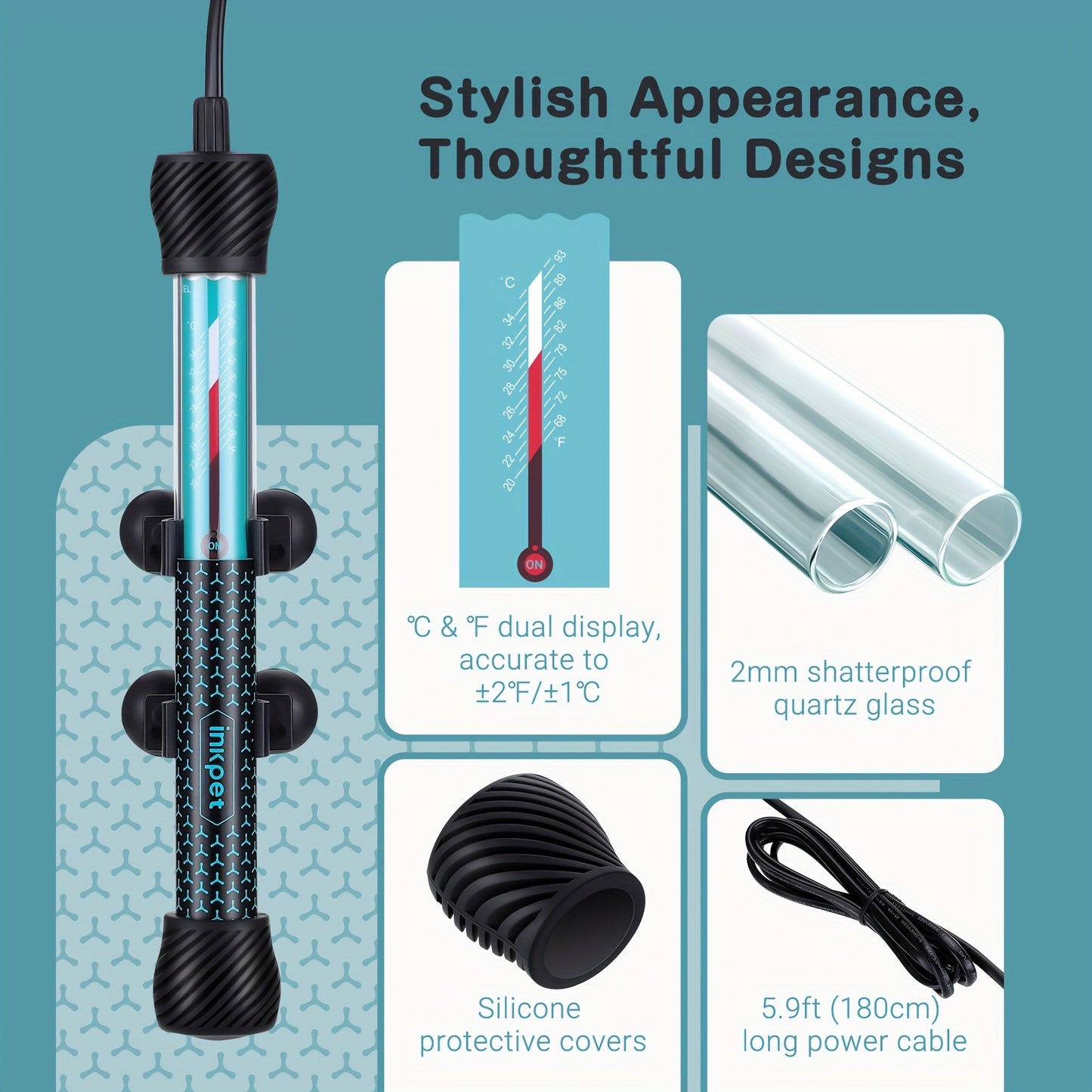 Adjustable Submersible Aquarium Heater (Assorted Sizes)