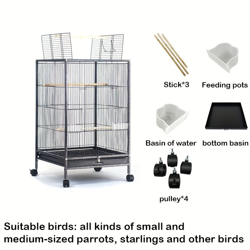 Bird Villa Cage With Stand And Accessories