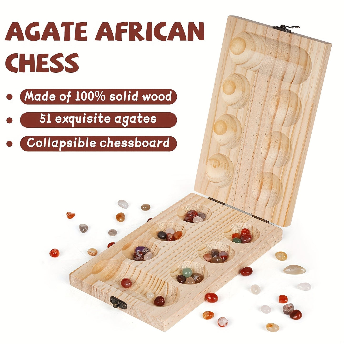 Wooden Mancala Board Game (Natural)