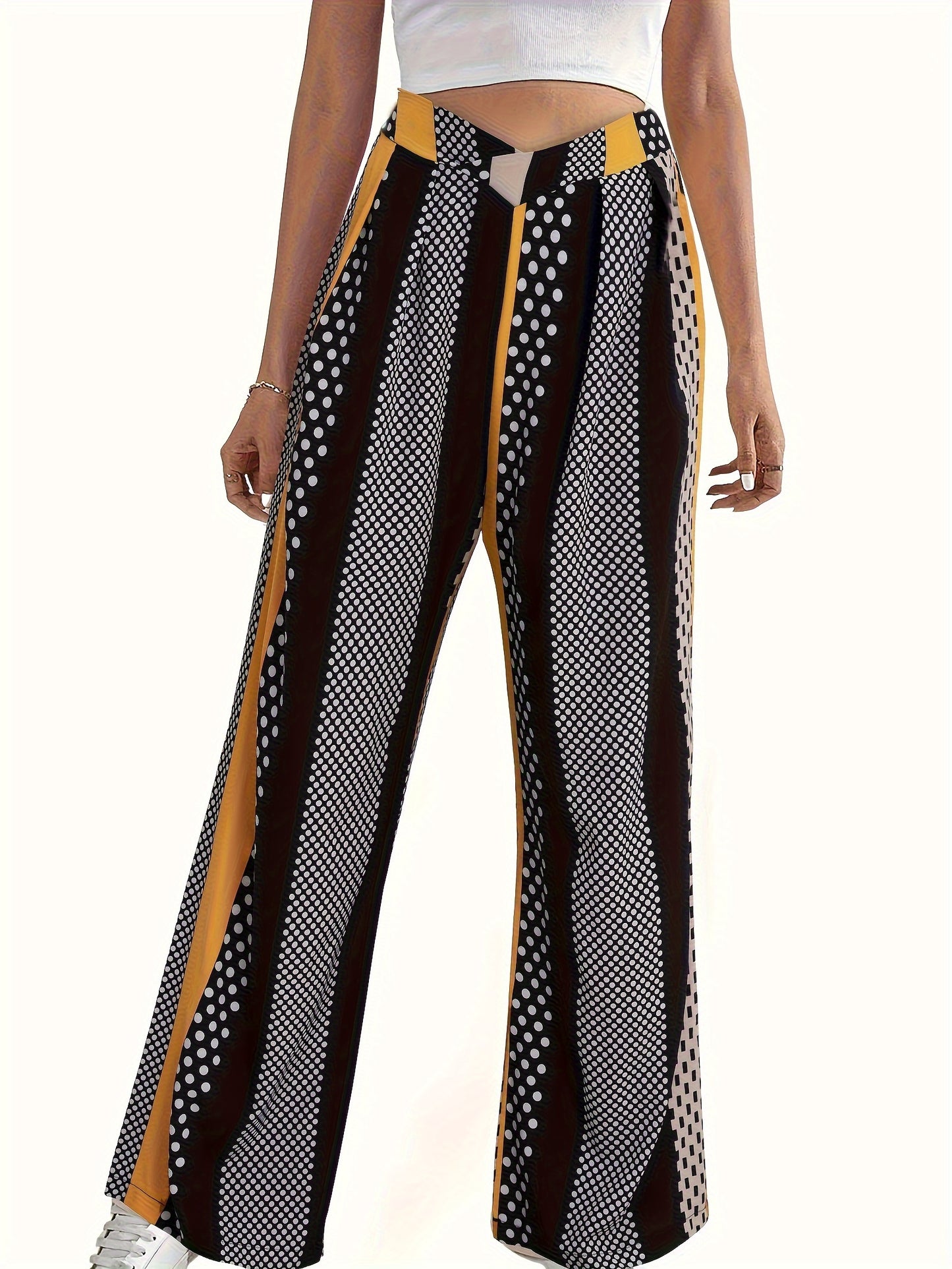 Stretchy High-waisted Wide-leg Pants (Assorted Sizes)