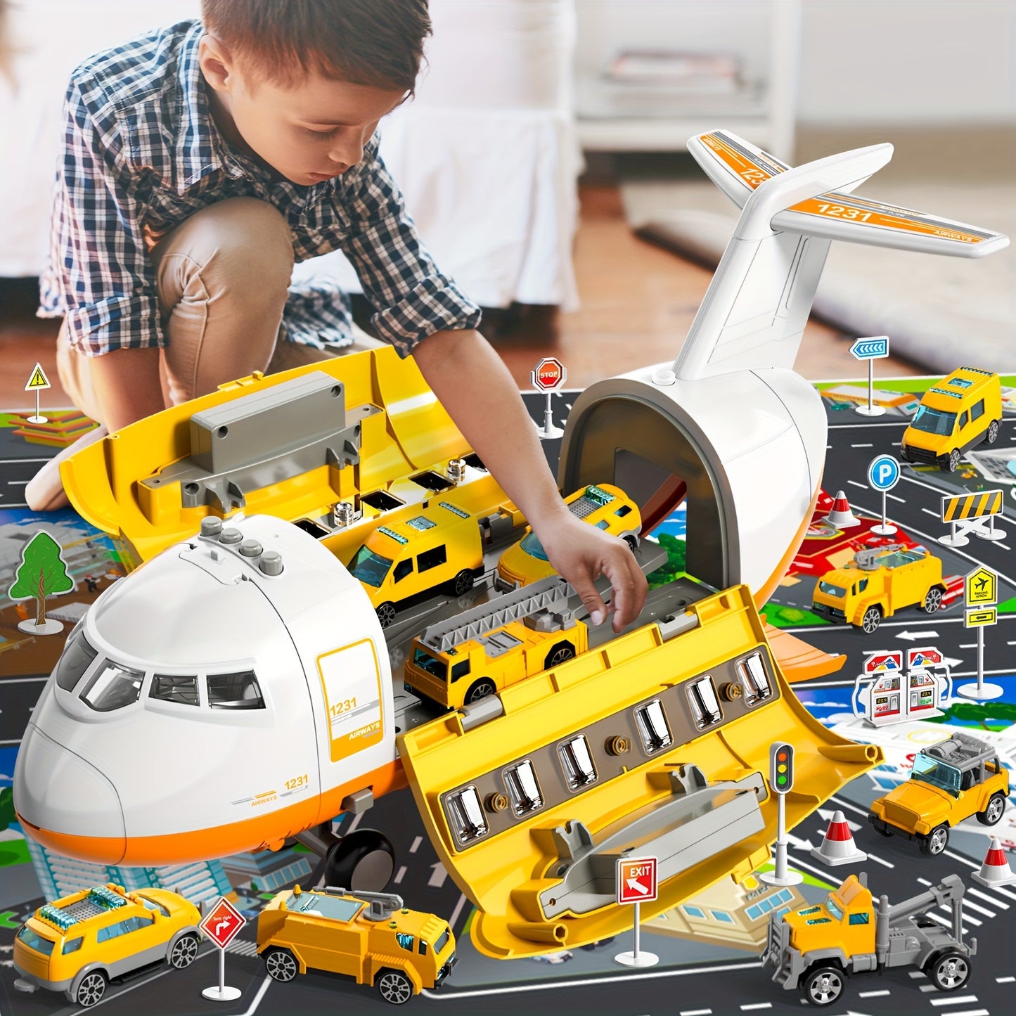 Airplane Transport Airplane Toy Set