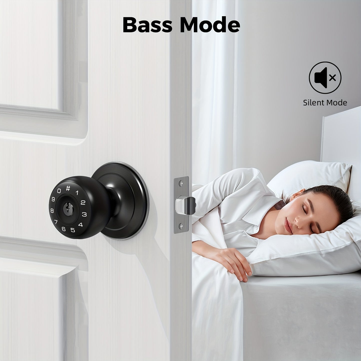 Ez Smart Door Knob with Keypad Battery Powered (Black)