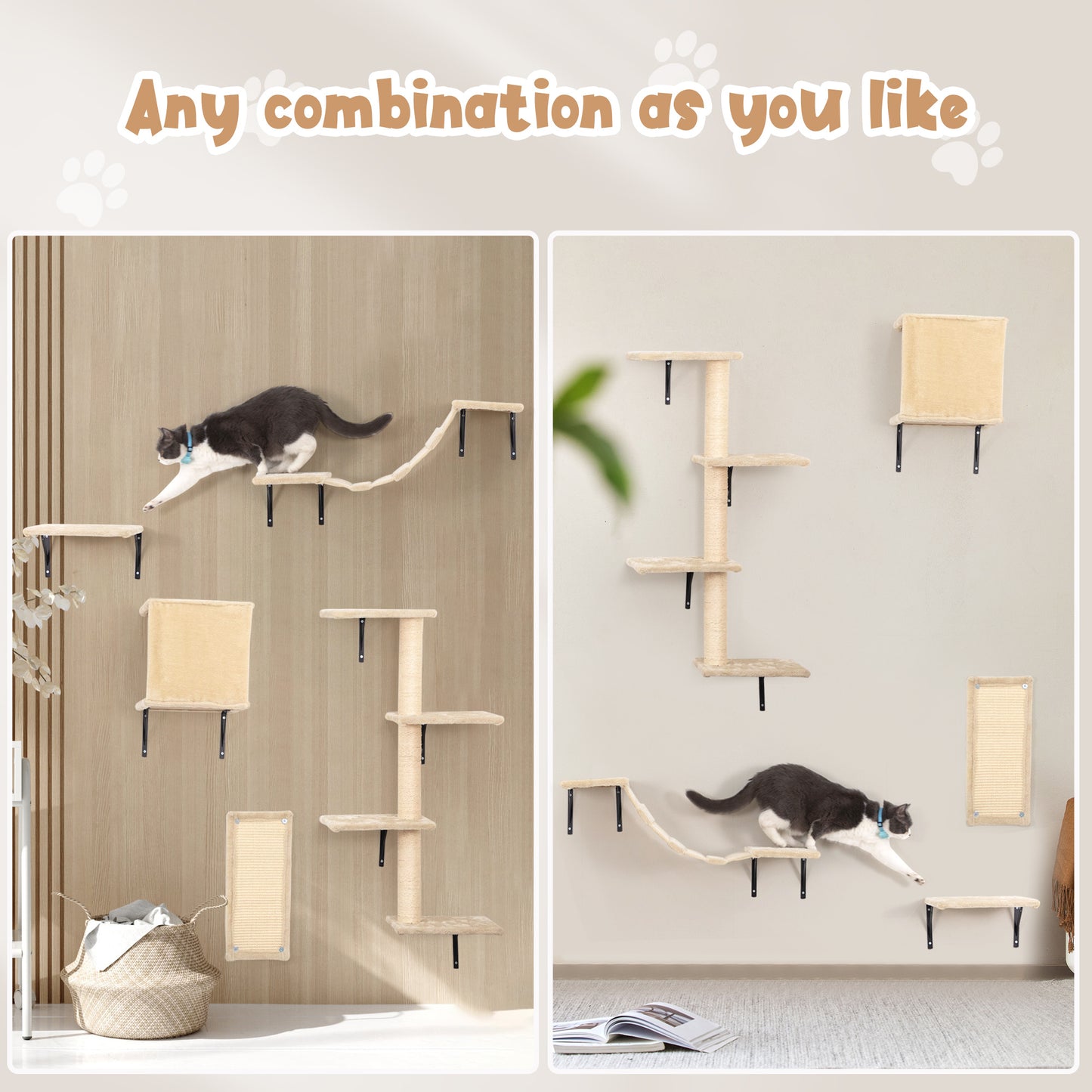 Cat Wall Mounted Cat Climber System (5 Pcs.)