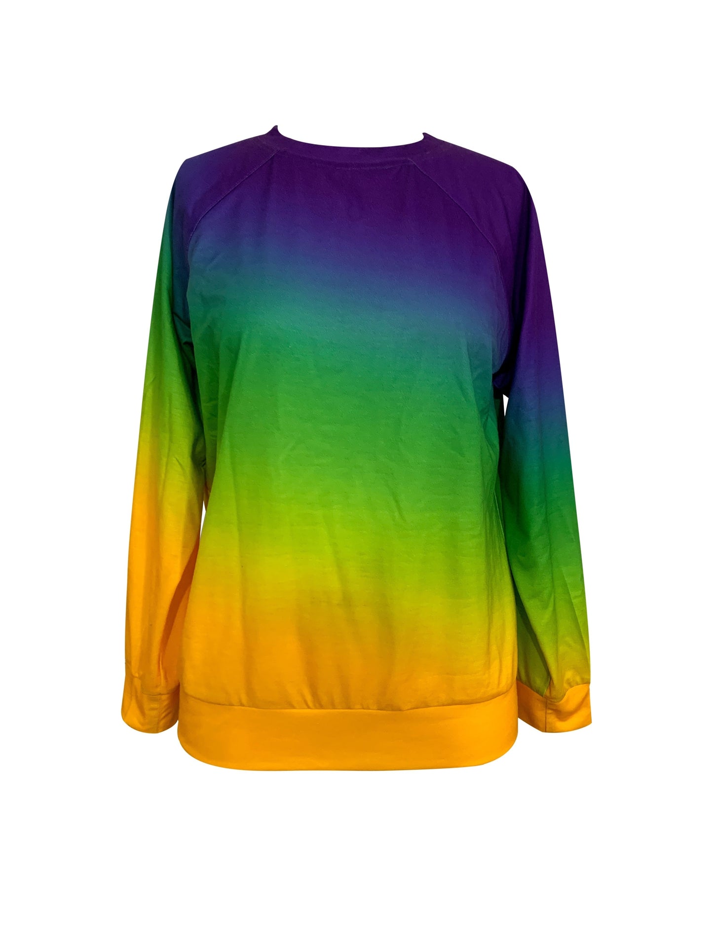 Ombre Crew Neck Sweatshirt Casual Long Sleeve (assorted Sizes)