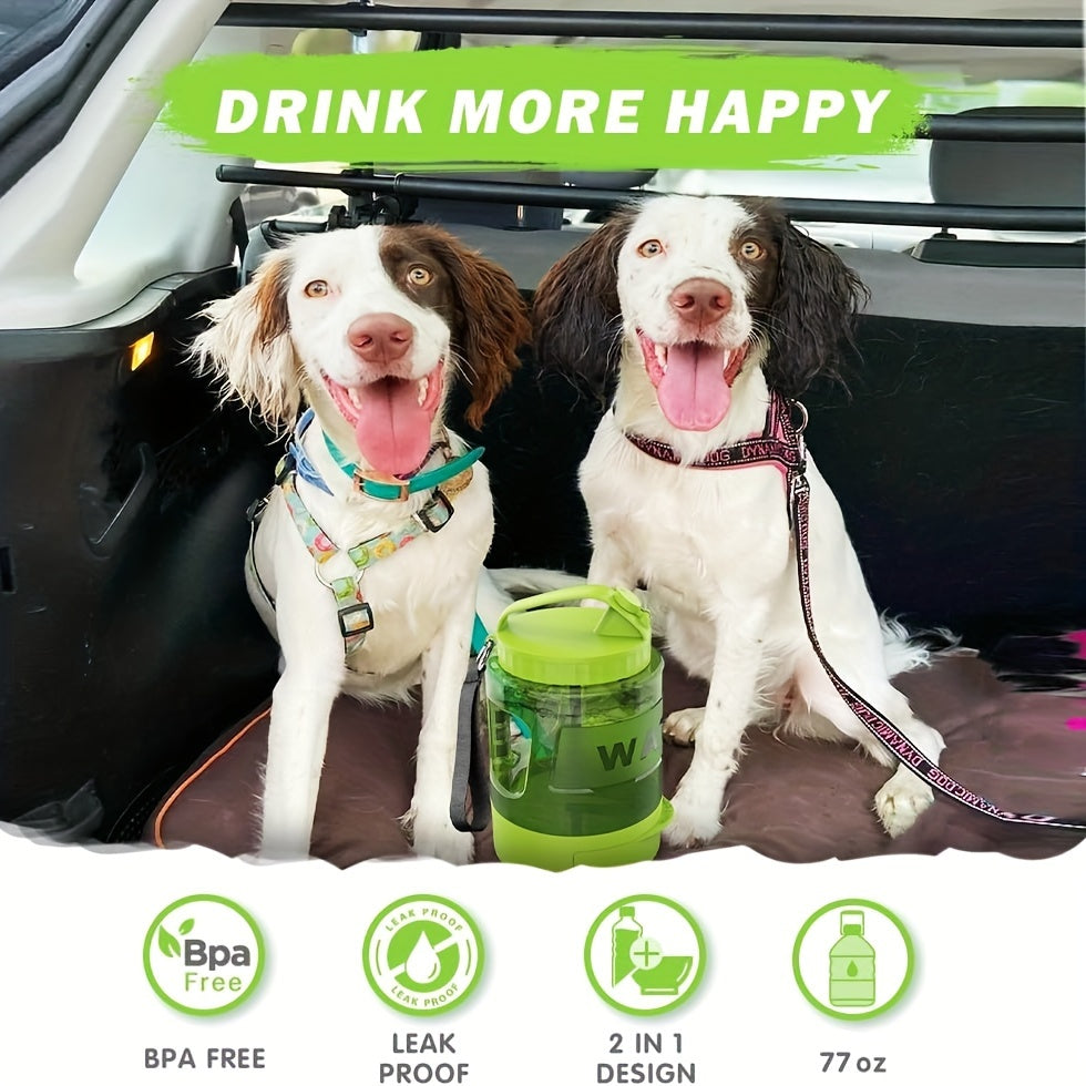 Pet Travel Water Bottle With Removable Water Bowl (Assorted Colors)