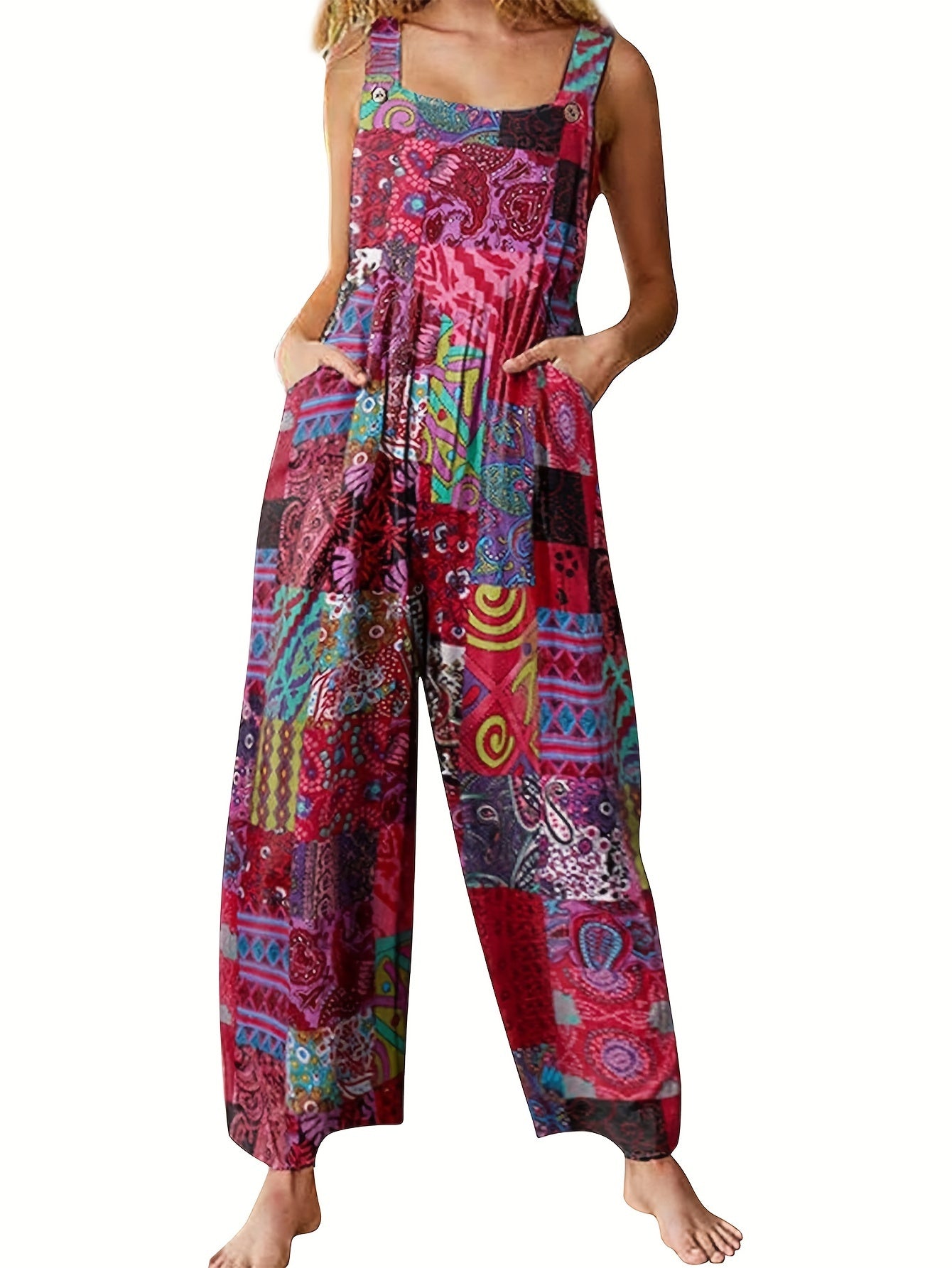 Casual Wide Leg Pocket Jumpsuit (Assorted Colors)