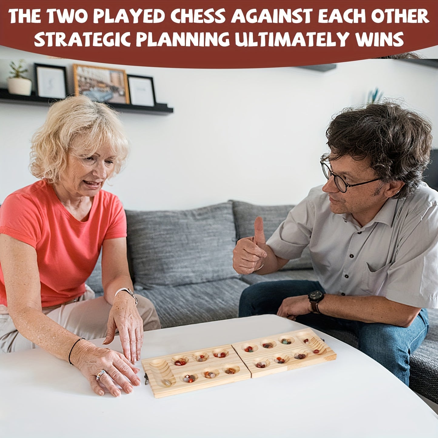 Wooden Mancala Board Game (Natural)