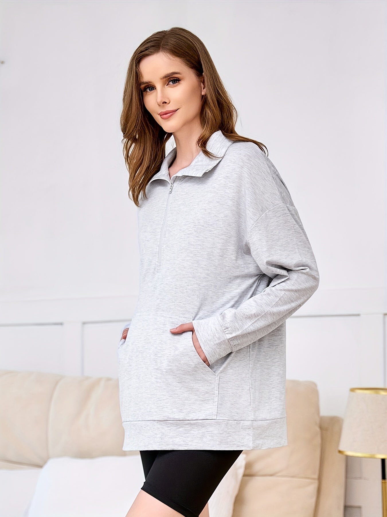 Maternity Shirts Half Zip Pullover (Assorted Options)