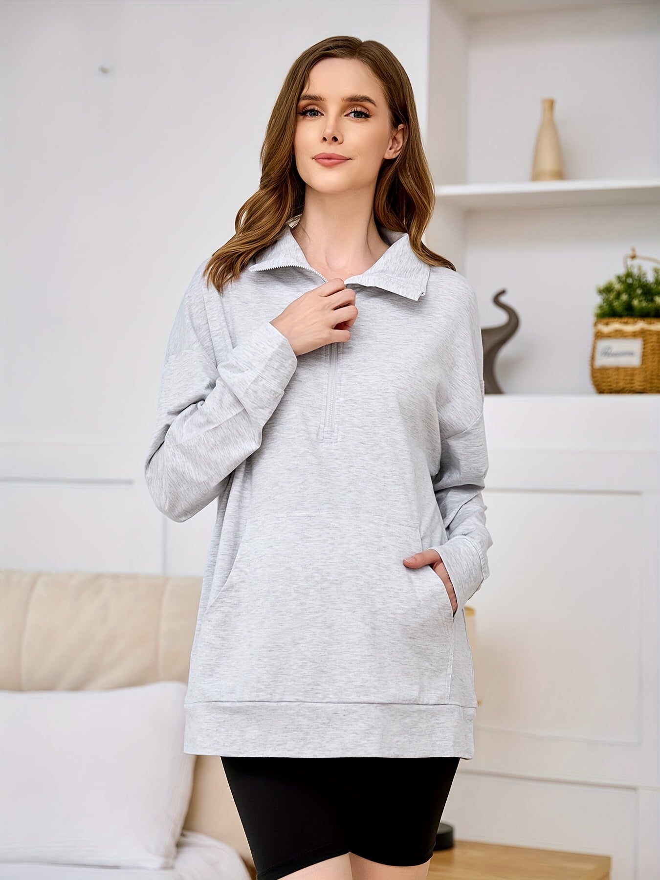 Maternity Shirts Half Zip Pullover (Assorted Options)