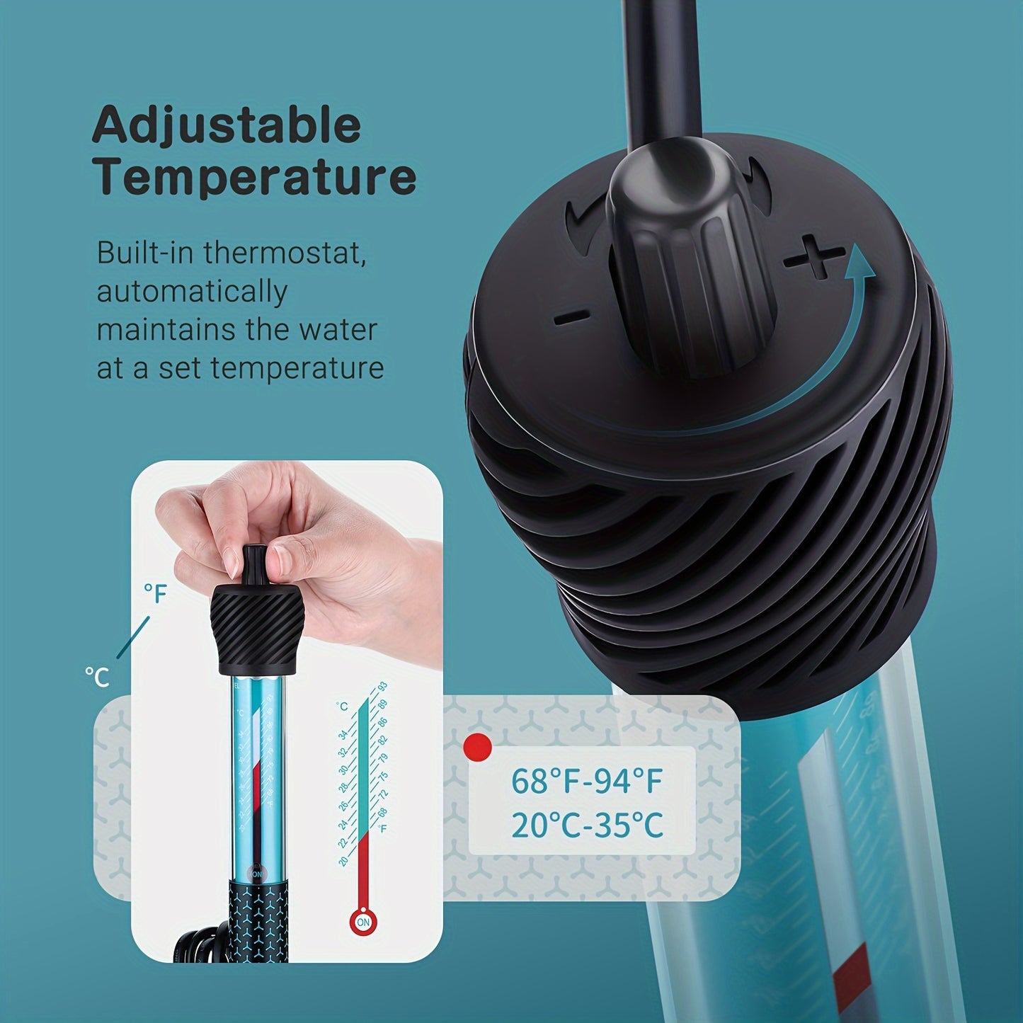 Adjustable Submersible Aquarium Heater (Assorted Sizes)