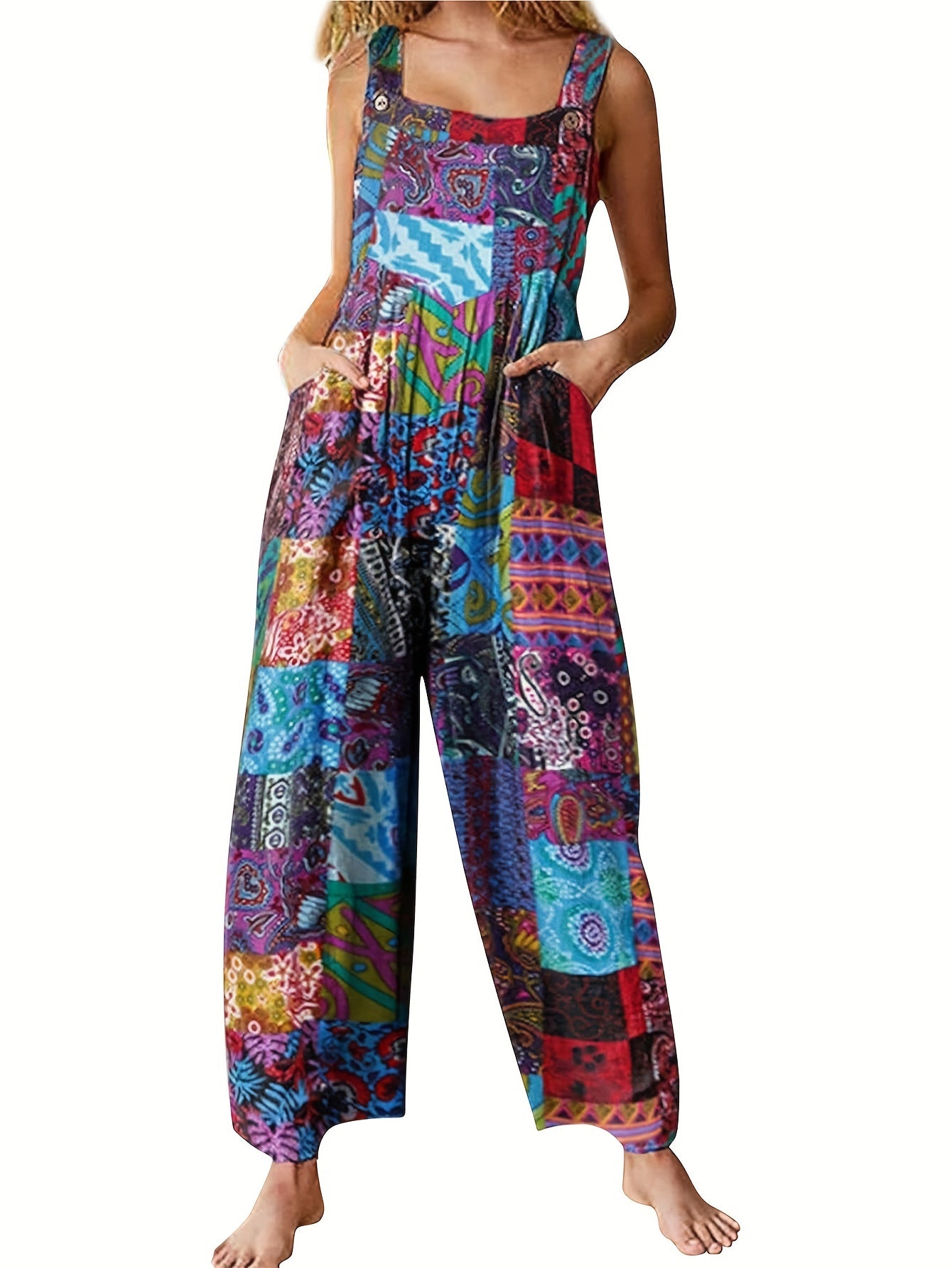 Casual Wide Leg Pocket Jumpsuit (Assorted Colors)