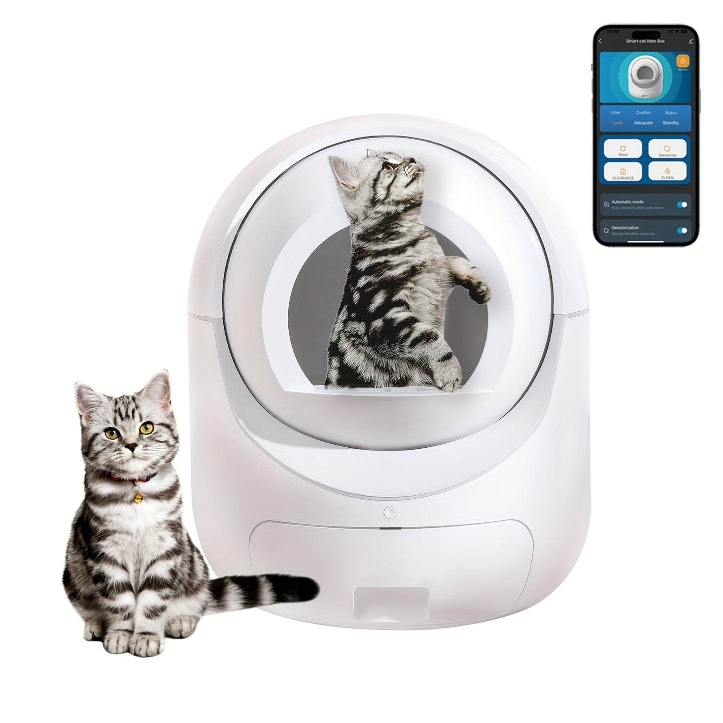 Smart Automatic Cat Litter Box (White)