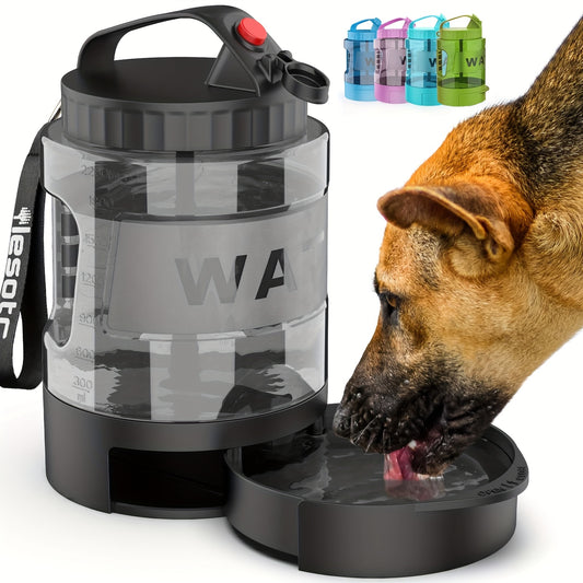 Pet Travel Water Bottle With Removable Water Bowl (Assorted Colors)