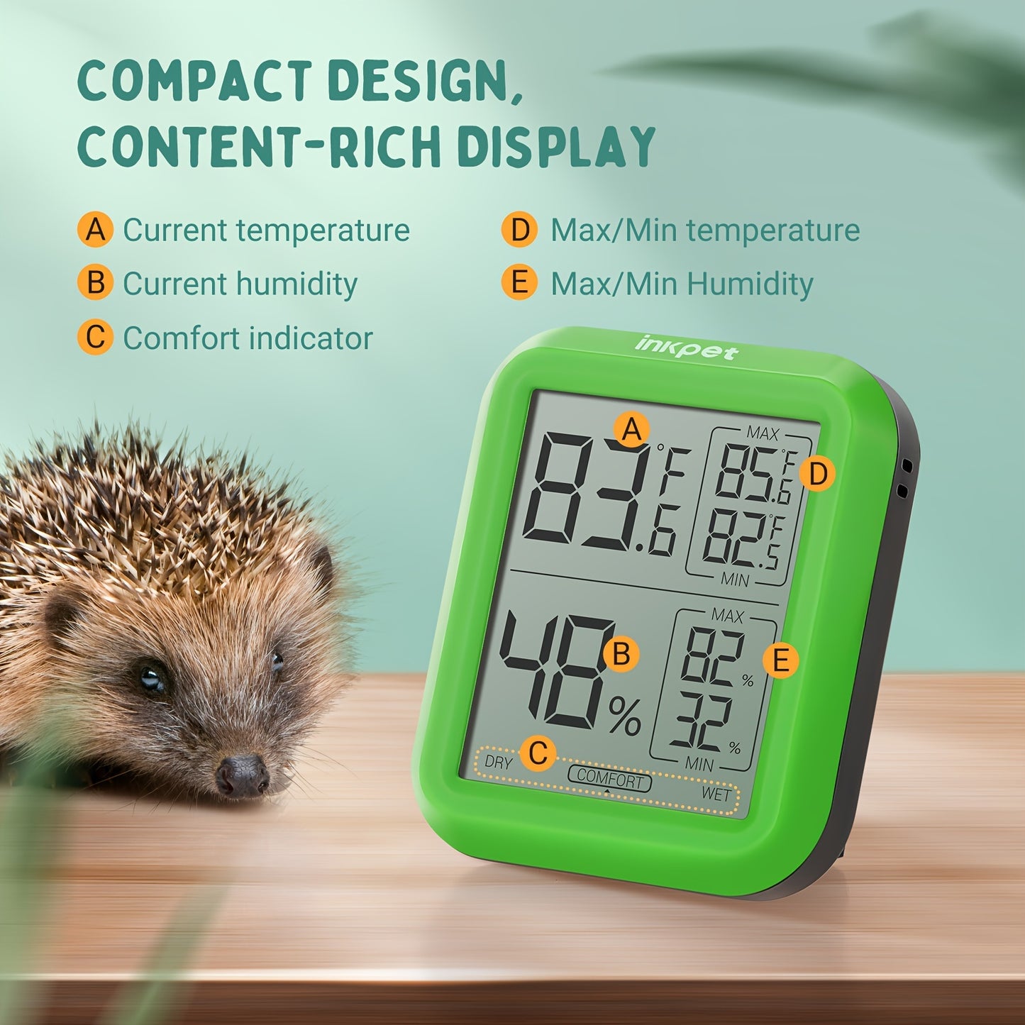 Reptile Terrarium Thermometer Hygrometer