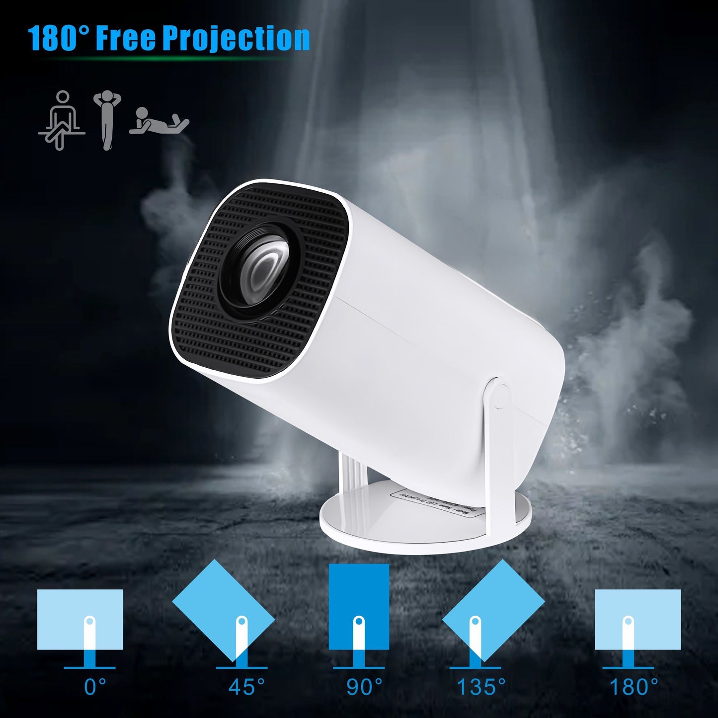 Mini Projector 4K Full HD Smart Projector (White)