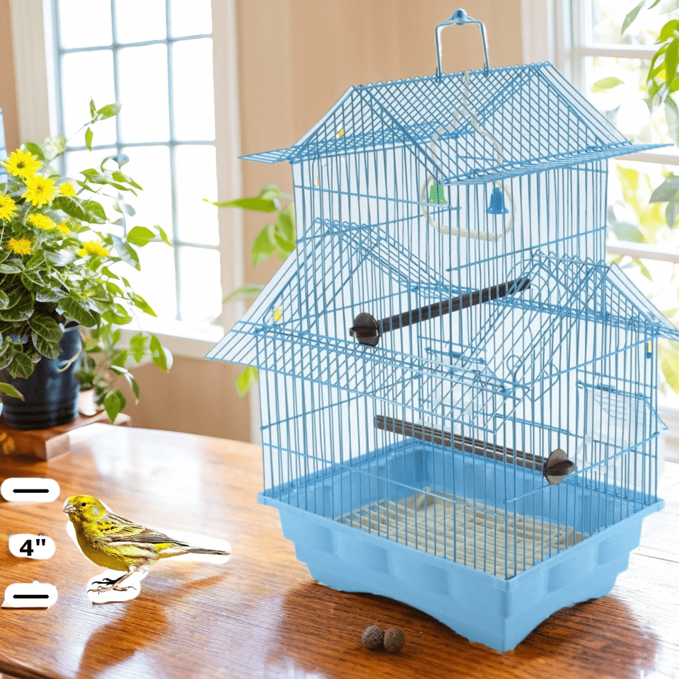 Small Bird Cage With Swing (Blue)