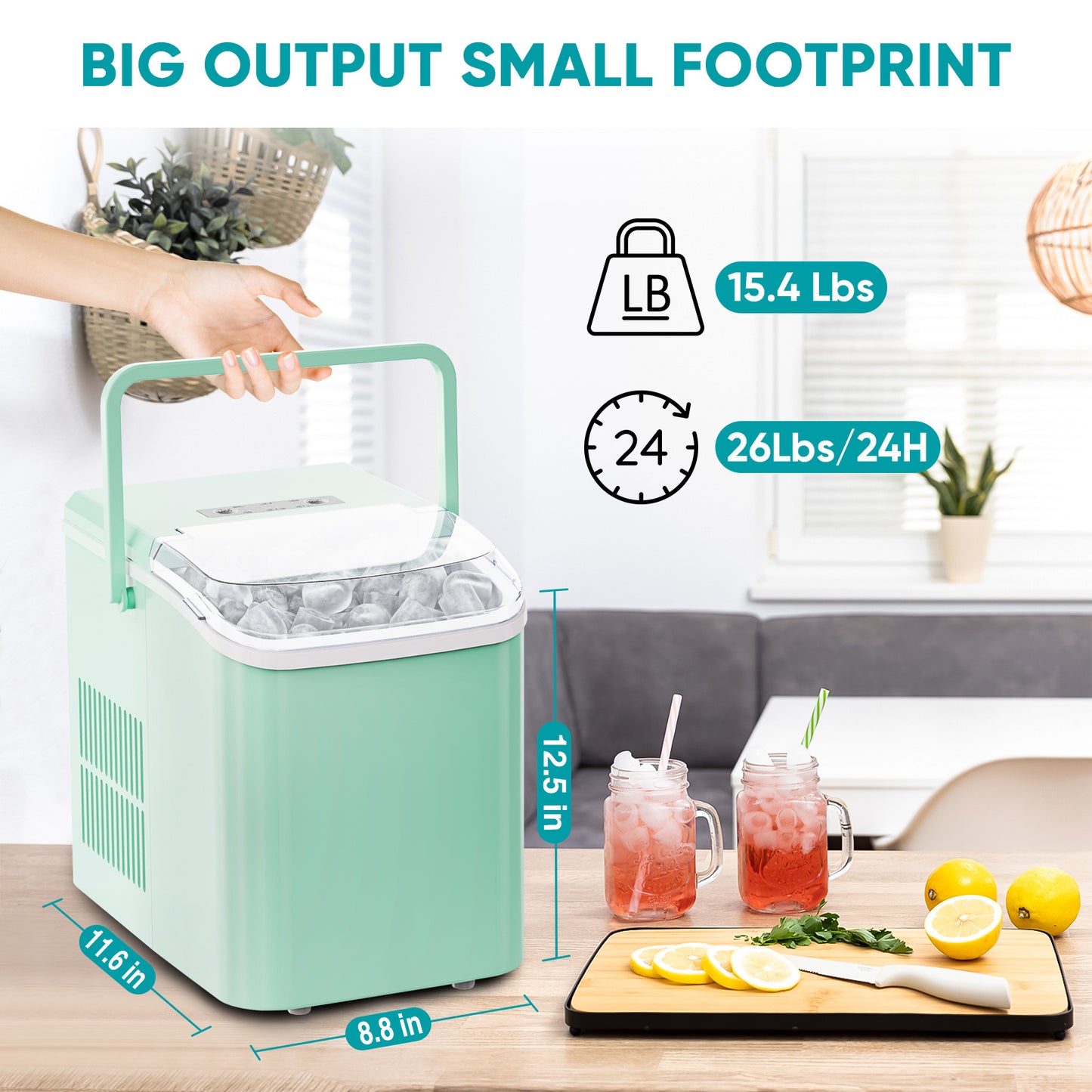 Countertop Bullet Ice Maker Portable Self-Cleaning