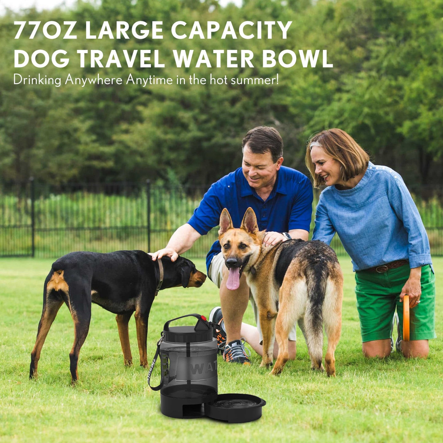 Pet Travel Water Bottle With Removable Water Bowl (Assorted Colors)