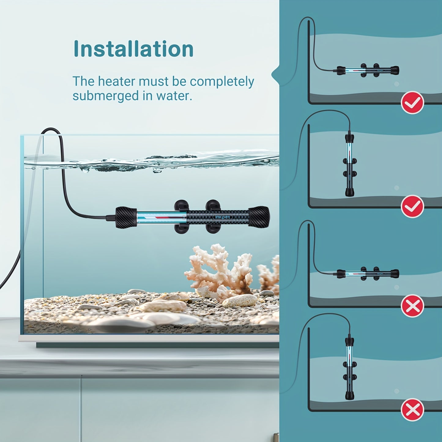 Adjustable Submersible Aquarium Heater (Assorted Sizes)