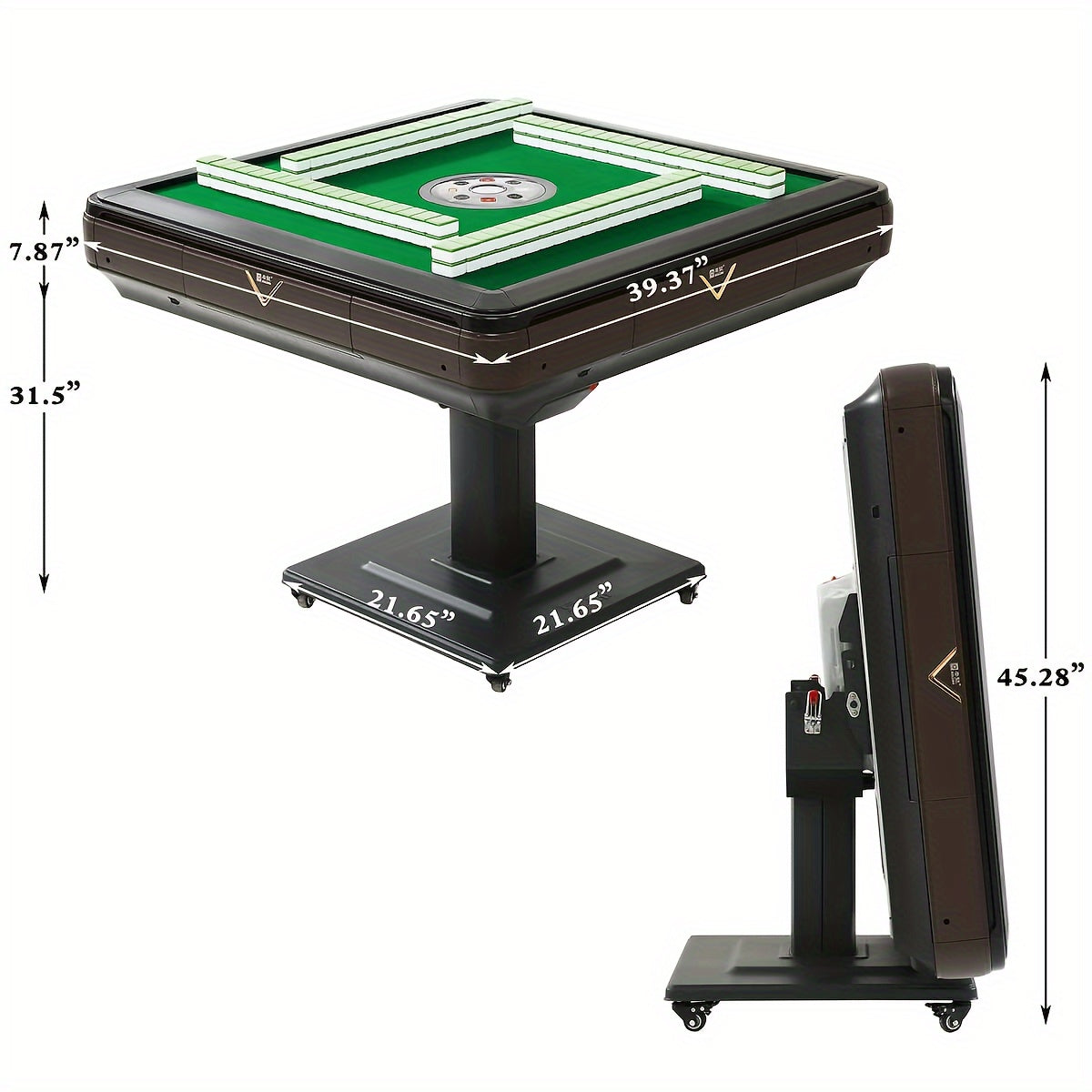 Pro-Grade Folding Automatic Mahjong Table With Tiles (Coffee)